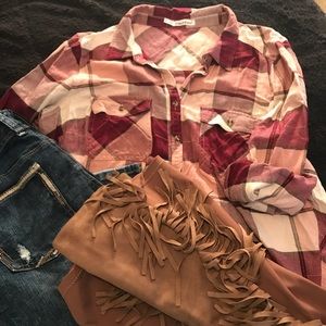 Maurice’s plus size multicolored button down shirt